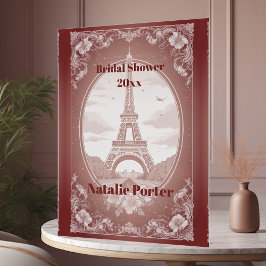 Romantic Paris Miss to Mrs Bridal Shower Welcome  アクリルサイン