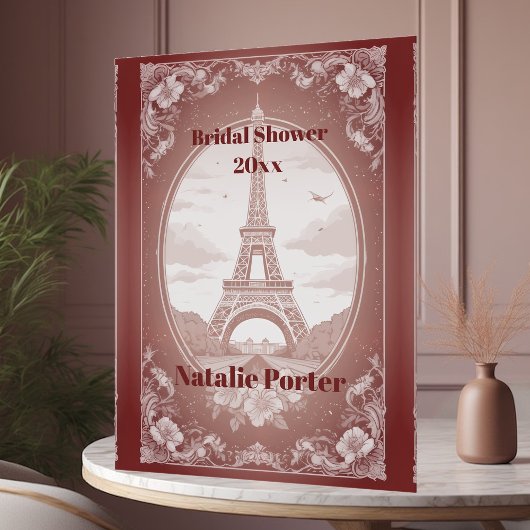 Romantic Paris Miss to Mrs Bridal Shower Welcome  アクリルサイン