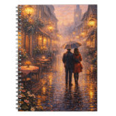 Romantic Paris Rain Spiral Notebook ノートブック (正面)