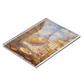 Romantic Parisian Balcony View Oil Painting ノートブック (左側)