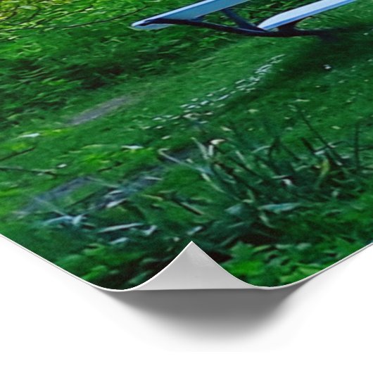 Romantic Park Bench at Awesome Lake ポスター (角)