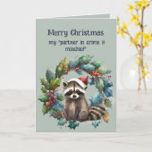 Romantic Partner in Crime & Mischief Raccoon カード (黄色い花)