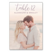 Romantic Pastel Beach Photo テーブルナンバー (正面)