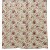 Romantic Pastel Curtain Shabby Chic Bloom Design シャワーカーテン (正面)