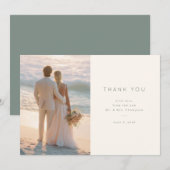 Romantic Pastel Elegant Photo サンキューカード (正面/裏面)