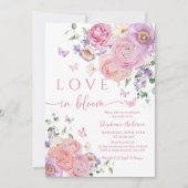 Romantic Pastel Floral Bridal Shower Invitation 招待状 (正面)