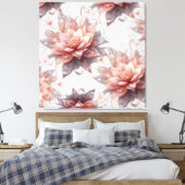 Romantic Pastel Floral Canvas – Luxury Home Decor キャンバスプリント (インサイチュ (寝室))
