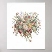 Romantic Pastel Floral Canvas Print ポスター (正面)