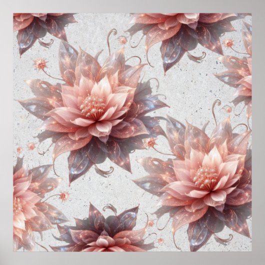 Romantic Pastel Floral Illustration – Modern Wall ポスター (正面)