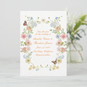 Romantic Pastel Floral Save the Date Card 招待状 (スタンド正面)