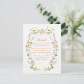 Romantic Pastel Floral Wedding Details Card エンクロージャーカード (スタンド正面)