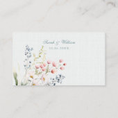 Romantic pastel flowers Wedding Place Card プレイスカード (裏面)