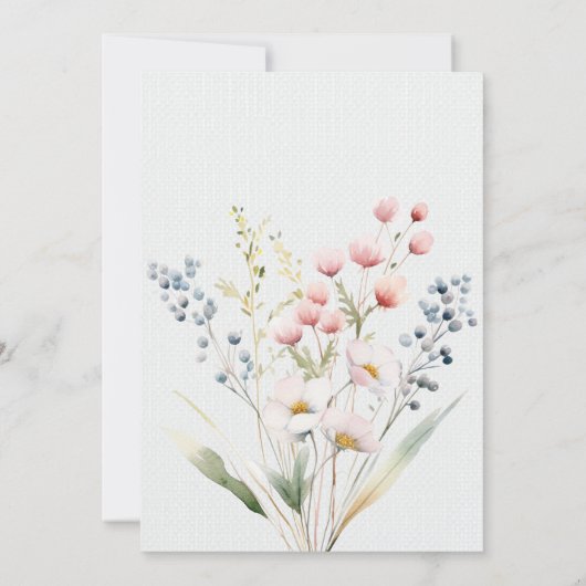 Romantic pastel flowers Wedding Table Seating Card 招待状 (裏面)