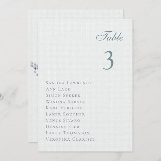 Romantic pastel flowers Wedding Table Seating Card 招待状 (正面/裏面)