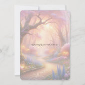 Romantic Pastel Garden Path Lantern Wedding 招待状 (裏面)