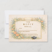 Romantic Pastel Graduation Party 出欠カード (正面)