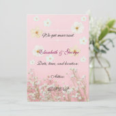 Romantic Pastel Pink and White Floral Wedding Invi カード (スタンド正面)
