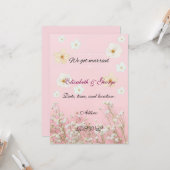 Romantic Pastel Pink and White Floral Wedding Invi カード (正面/裏面インサイチュ)