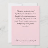 Romantic Pastel Pink and White Floral Wedding Invi カード (裏面)
