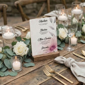 Romantic Pastel Purple Daisy Wedding Menu メニュー