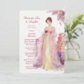Romantic Pastel Regency Lady Floral Wisteria 招待状 (スタンド正面)
