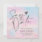 Romantic Pastel Save The Dates – Soft Pink & Blue  (正面)