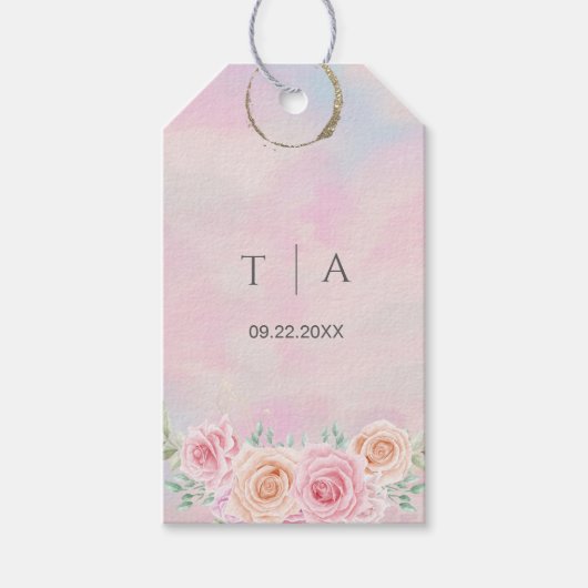 Romantic Pastel – Soft Pink & Blue  ギフトタグ (正面)