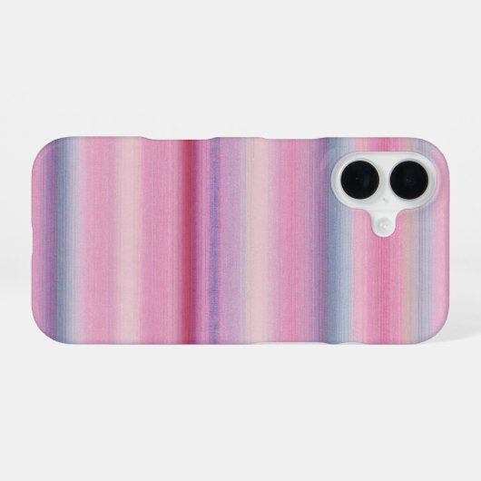 Romantic Pastel Stripe Phone Case iPhone 16ケース (裏面横)