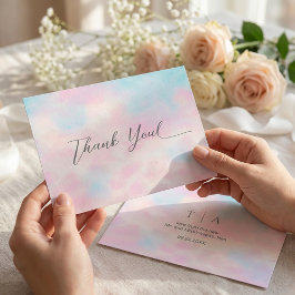 Romantic Pastel Thank You Card – Soft Pink & Blue  サンキューカード