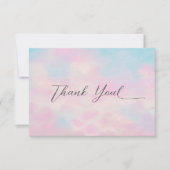 Romantic Pastel Thank You Card – Soft Pink & Blue  サンキューカード (正面)