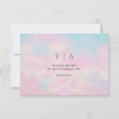 Romantic Pastel Thank You Card – Soft Pink & Blue  サンキューカード (裏面)