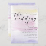 ©Romantic Pastel Watercolorタイポグラフィ結婚ズ 招待状<br><div class="desc">パ芸術的ステル·ウォーターカラータイポグラフィ結婚式招待状、ラベンダーの紫、赤面のピンク、黄色の色のロマンチックな色合いで淡い色の、イベントの詳細について説明します。</div>