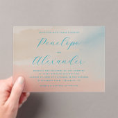 Romantic Pastel Watercolor アクリル招待状 (インサイチュ (ポータブル))