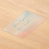 Romantic Pastel Watercolor アクリル招待状 (レイダウン)