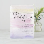 ©Romantic Pastel Watercolor Typography Wedding ll 招待状 (スタンド正面)