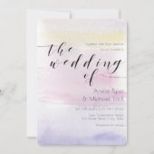 ©Romantic Pastel Watercolor Typography Wedding ll 招待状 (正面)
