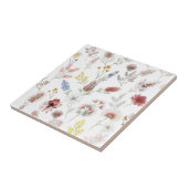 Romantic Pastel Watercolor Wildflowers タイル (側面)