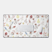 Romantic Pastel Watercolor Wildflowers デスクマット (キーボード&マウス)
