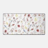 Romantic Pastel Watercolor Wildflowers デスクマット (正面)