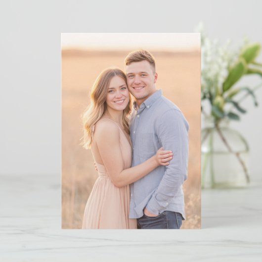 Romantic Peach Blue Photo 招待状 (スタンド正面)