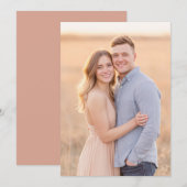 Romantic Peach Blue Photo 招待状 (正面/裏面)