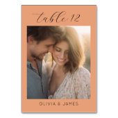 Romantic Peach Elegant Photo テーブルナンバー (裏面)