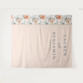 Romantic Peach Floral タペストリー (正面(横))