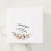 Romantic Peach Floral Bridal Shower フェイバータグ (インサイチュ)