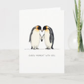 Romantic Penguin Couple Greeting Card カード (正面)