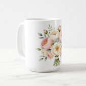 Romantic Peony Bouquet with Diamond Ring コーヒーマグカップ (正面左)