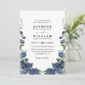 Romantic Peony Garden Elegant QR Code Wedding 招待状 (スタンド正面)