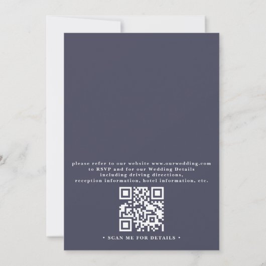 Romantic Peony Garden Elegant QR Code Wedding 招待状 (裏面)