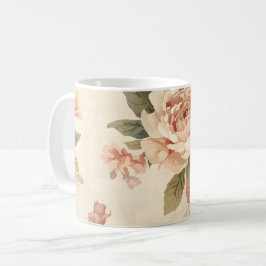 Romantic Peony & Rose Vintage Garden コーヒーマグカップ