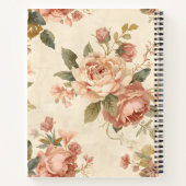 Romantic Peony & Rose Vintage Garden ノートブック (裏面)
